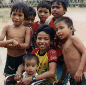 Children in a Thai/Cambodian refugee camp 1989.