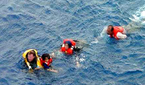 One of pictures used to falsely claim that asylum seekers had thrown their children into the sea.