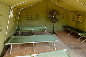 Interior of tent for asylum seekers on Manus Island 2013.