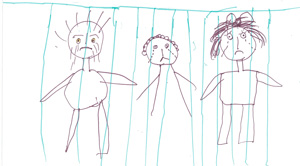 Drawing by a child held in a detention centre.