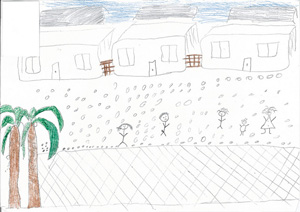 Drawing by a child held in a detention centre.