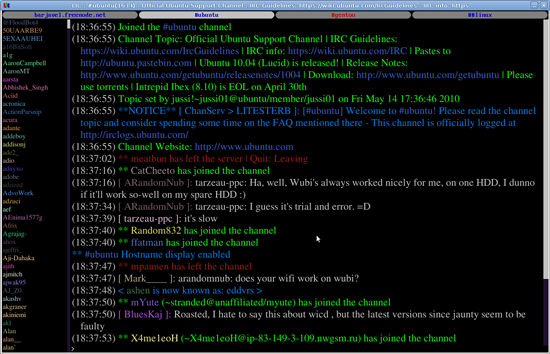 Early IRC Interface