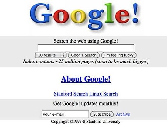 Google's original page