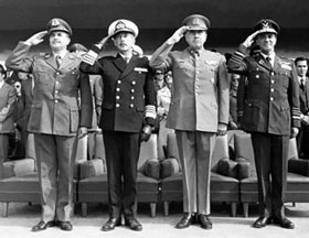 Original members of the Government Junta of Chile, 1973.