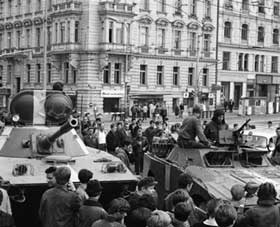 Soviet tank in Prague, 1968